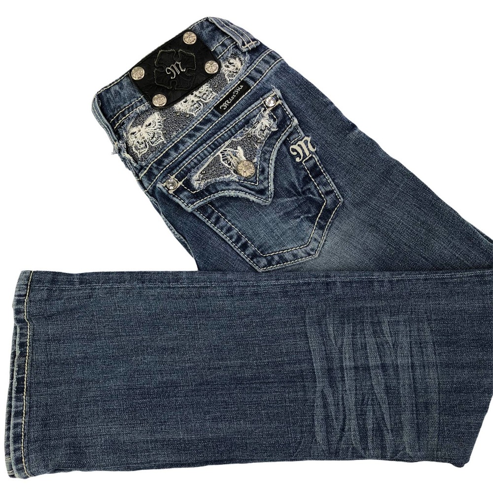 Miss Me Women's Butterfly Embellished Jeans Sz 27